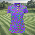 Neon Middle Finger Purple Golf Shirt, Funny Golf Shirt, Ladies Golf Polos, Cool Golf Gift