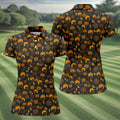 Black Cat Pumpkin Fun Womens Golf Shirts, Sleeveless Polo Shirt, Ladies Golf Shirts, Golf Hoodie