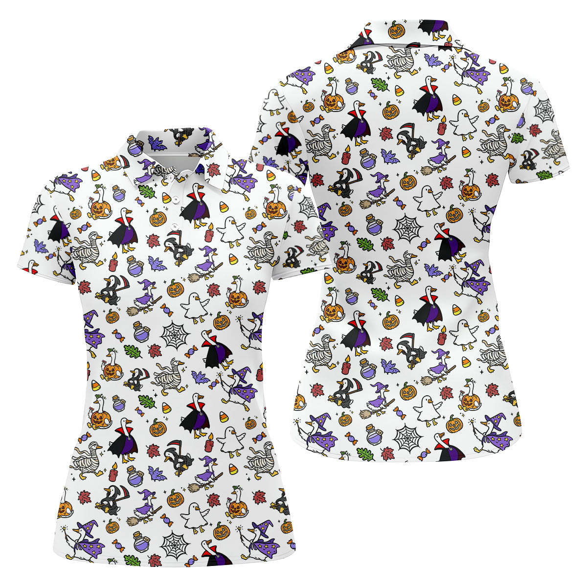 Goose Halloween Golf Shirt, Patterned Golf Polos, Ladies Sleeveless Golf Shirts, Ladies Golf Shirts