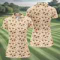 Beige Fun Womens Golf Shirts, Womens Golf Tops, Unique Gift For Golfer, Ladies Golf Polos