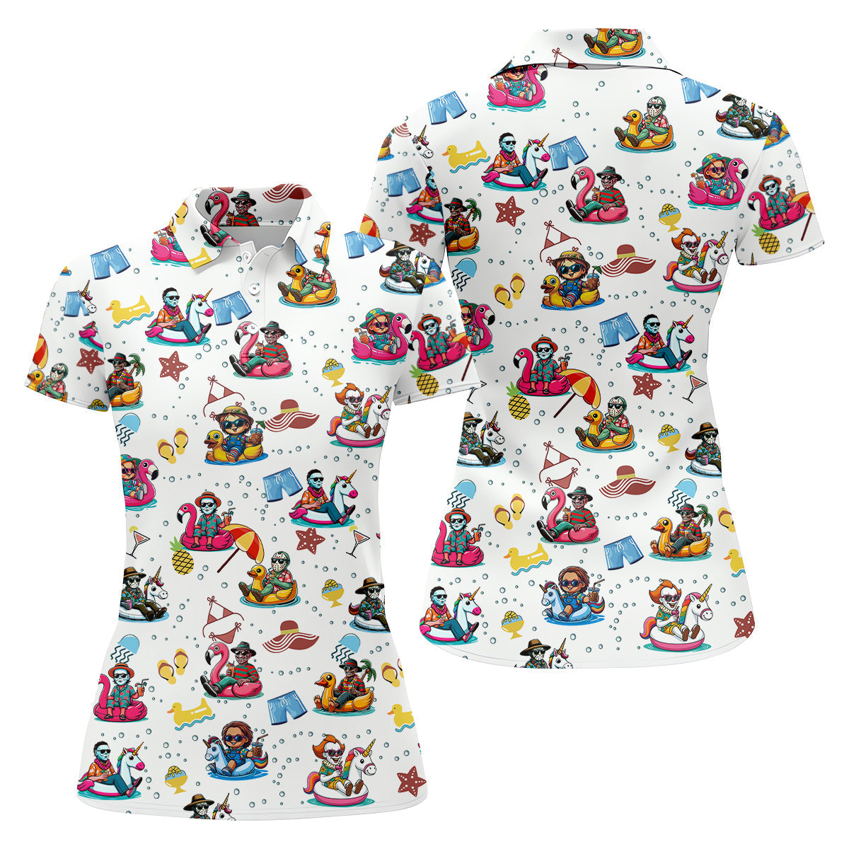 Halloween Summer, Fun Golf Polos, Sleeveless Womens Golf Shirts, Ladies Golf Shirts
