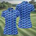 Blue Fun Womens Golf Shirts, Unique Gift For Golfer, Ladies Sleeveless Polo, Golfing Apparel