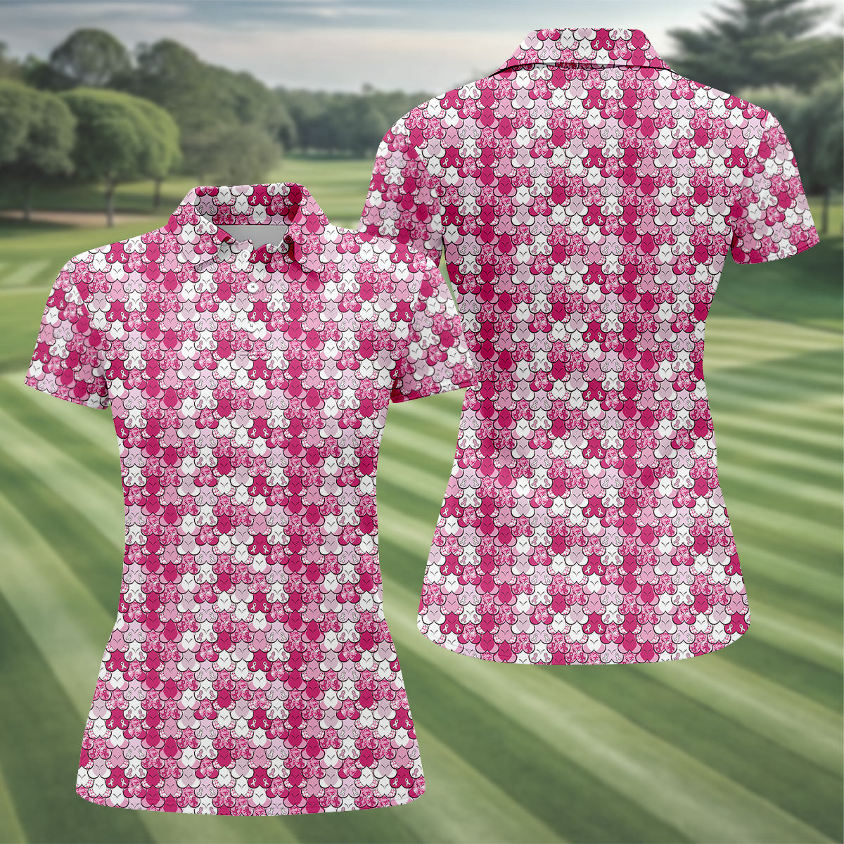 Breast Cancer Golf Shirt, Ladies Long Sleeve Golf Shirts, Ladies Golf Polos, Breast Cancer Awareness Shirt