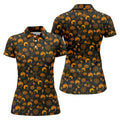 Black Cat Pumpkin Fun Womens Golf Shirts, Sleeveless Polo Shirt, Ladies Golf Shirts, Golf Hoodie