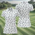 White Funny Skeleton Adult Position Golf Shirt, Halloween Gift Idea, Ladies Golf Shirts