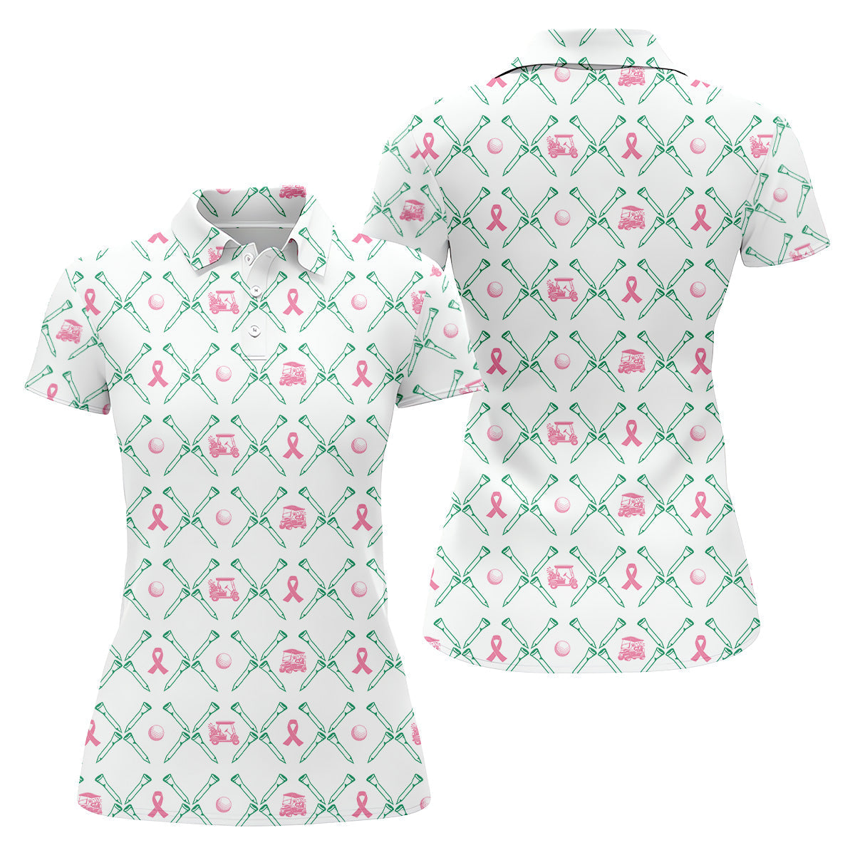 Golf Tee Women Golf Shirt, Breast Cancer Golf Shirt, Breast Cancer Awareness Shirts, Ladies Golf Shirt