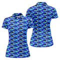 Blue Fun Womens Golf Shirts, Unique Gift For Golfer, Ladies Sleeveless Polo, Golfing Apparel
