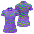 Neon Middle Finger Purple Golf Shirt, Funny Golf Shirt, Ladies Golf Polos, Cool Golf Gift