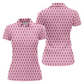 Funny Middle Finger Pink Golf Shirt, Breast Cancer Golf Shirt, Fun Womens Golf Shirts, Ladies Golf Shirt
