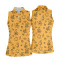 Goose Halloween, Doodle Pattern, Yellow Golf Shirt, Sleeveless Womens Golf Shirts, Women Golf Top, Ladies Golf Shirts