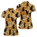 Funny Black Cat Golf Polo Shirt, Halloween Golf Shirt, Womens Golf Polo, Halloween Polo Shirt