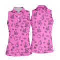 Goose Halloween, Doodle Pattern, Hot Pink Golf Shirt, Sleeveless Womens Golf Shirts, Women Golf Top, Ladies Golf Shirts