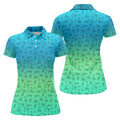 Stick Figure Couple Ombre Fun Womens Golf Shirts, Unique Gift For Golfer, Ladies Golf Polos