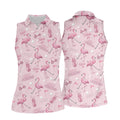 Pink Flamingo Customized Golf Polos, Ladies Sleeveless Tops, Ladies Golf Shirts, Golfing Apparel