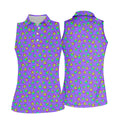 Neon Middle Finger Purple Golf Shirt, Funny Golf Shirt, Ladies Golf Polos, Cool Golf Gift