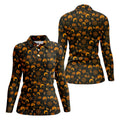 Black Cat Pumpkin Fun Womens Golf Shirts, Sleeveless Polo Shirt, Ladies Golf Shirts, Golf Hoodie