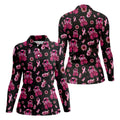 Boxing Gloves Fighter Black Breast Cancer Golf Shirt, Breast Cancer Support Shirts, Womens Golf Polo