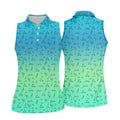 Stick Figure Couple Ombre Fun Womens Golf Shirts, Unique Gift For Golfer, Ladies Golf Polos