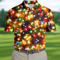 Sparkling Lights Christmas Golf Shirt, Mens Golf Shirts, Golf Apparel For Men