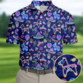 Mexican Holiday Symbols Neon Pattern Cinco De Mayo Celebration Fiesta Themed Golf Shirts For Men