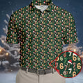 Six Seven Funny Christmas Green Golf Tops For Men, Christmas Golf Shirt, Men Golf Apparel