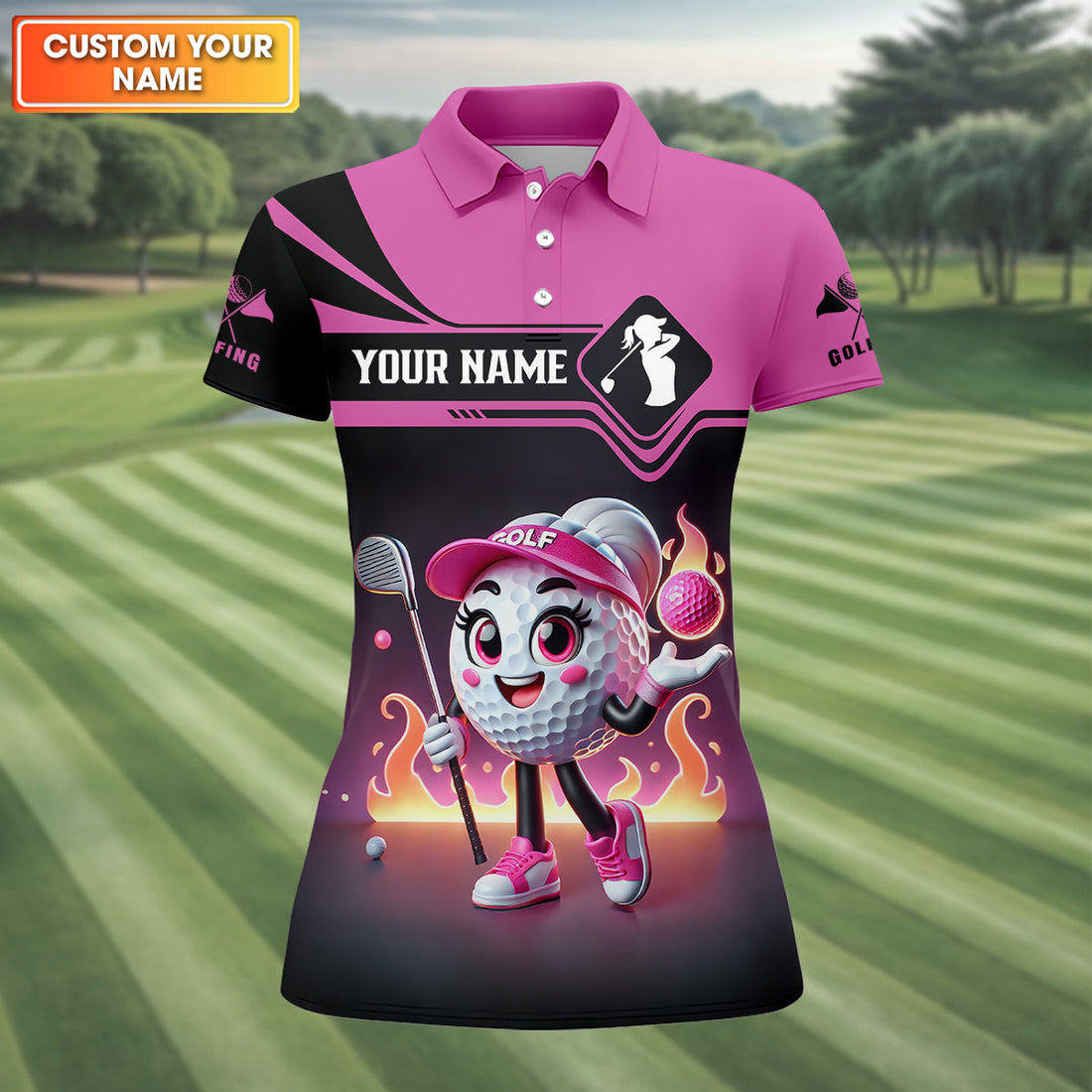 I Know I Golf Like A Girl Try To Keep Up Custom Funny Womens Golf Polo Shirt, Ladies Golf Shirt