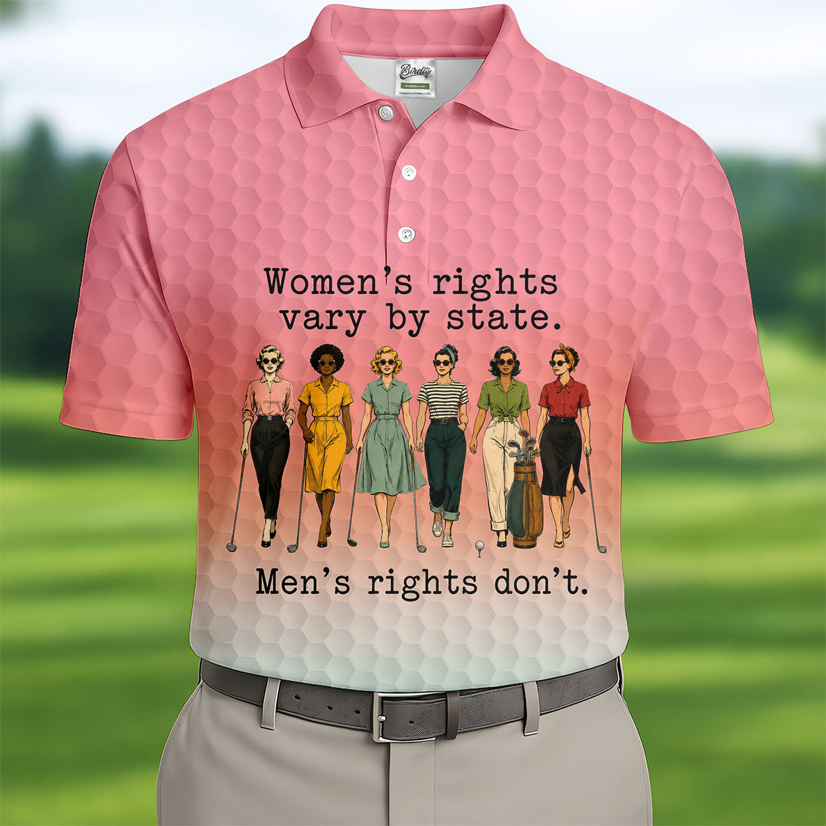 Women's Rights Vary By State Funny Golf Polo Shirt, Men's Golf Shirt, Golf Apparel For Men