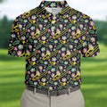 Trombones Floral Tropical Vibe Golf Tops For Men, Polo Shirts For Men, Golf Shirts For Men