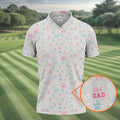 Dad Daughter Doodle Pattern Cute Golf Shirt, Father's Day Golf Shirt, Golf Gift For Dad