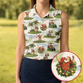 Santa Claus Golf Christmas Pattern Polo Shirt, Womens Golf Polo, Christmas Golf Shirt