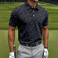 Minimalist Neon Lightsaber Pattern Golf Shirt, Mens Polo Shirts, Golf Shirts For Men