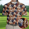 Cartoon Poodle Dog Men's Golf Polo Shirts, Gifts For Dog Lovers, Polo Shirts For Men