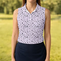 Light Purple Beer Brewing Icons Pattern Polo Shirt, Women’s Golf Apparel, Performance Golf Shirt