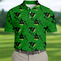 Green Witch Bubble Pattern Halloween Polo Shirt, Polo Shirts For Men, Men's Golf Shirt