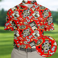 Casino Golf Pattern Red Hawaiian Golf Polo Shirt, Mens Golf Polo, Polo Shirts For Men