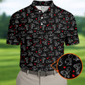 Naughty Position Stick Figure Couple Black Golf Shirt, Golfer Valentines Gift, Fun Golf Shirts For Men