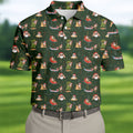 Funny Santa Summer Christmas Pattern Polo Shirt, Mens Golf Polo, Golf Shirts For Men