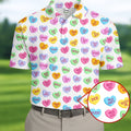 Naughty Conversation Hearts Fun Golf Shirts For Men, Valentines Golf Gift, Dirty Candy Heart Polo Shirts For Men
