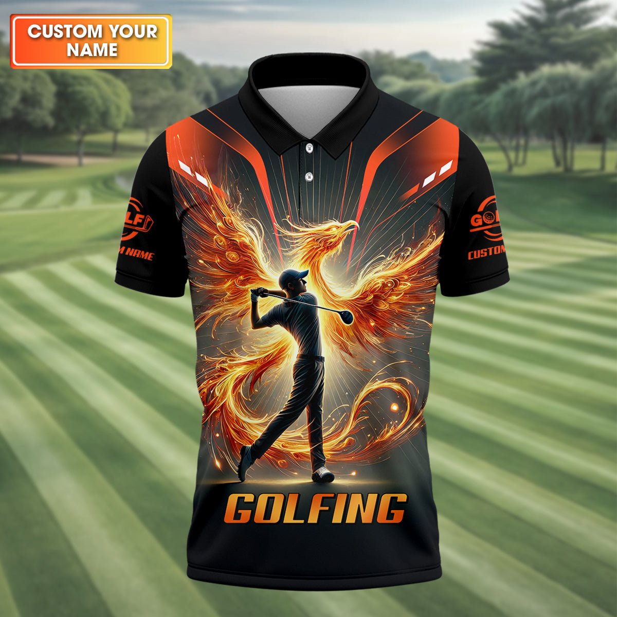 Custom Men's Golf Polo Shirt, Golfing Apparel, Golf Gifts For Men