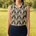 Halloween Ghost Pattern Golf Polo Shirt, Women's Golf Polo, Ladies Golf Shirts