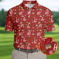 Funny Ho Ho Ho Naughty Tits Christmas Golf Shirt, Men's Funny Golf Shirts, Christmas Golf Gift