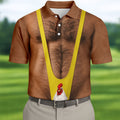 Funny Chicken Yellow Singlet Body Golf Shirt, Mens Golf Polo, Printed Golf Shirts