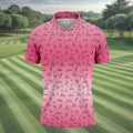 Funny Stickman Men's Pink Golf Polo, Unique Gift For Golfer, Golf Accessories For Men