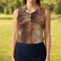 Realistic Hairy Chest and Back Body Hawaiian Golf Polo, Golf Tops For Women, Golfing Apparel