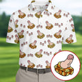 White Funny Adult Novelty Tank Pattern Golf Shirt, Golf Shirts For Men, Printed Golf Shirts