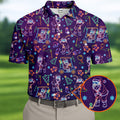 Christmas Neon Santa Golf Pose Men's Funny Golf Tops, Christmas Golf Shirt, Polo Shirts For Men