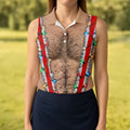 Funny Suspenders Lights Christmas Golf Shirt, Golf Polo For Women, Ladies Golf Top