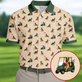 German Shepherd Golf Pattern Polo Shirt, Golf Shirts For Men, Mens Golf Apparel