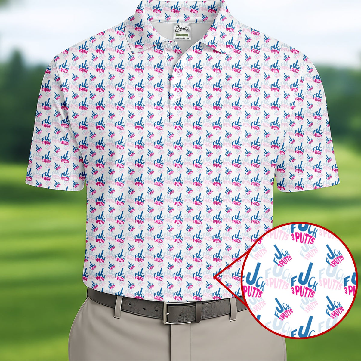 F*ck 3 Putts Men's Funny Golf Shirts, Cool Golf Shirt, Polo Shirts For Men, Golf Shirts For Men
