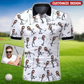 Custom Photo Funny Golf Polo Shirts, Golfing Apparel, Golf Gift For Men